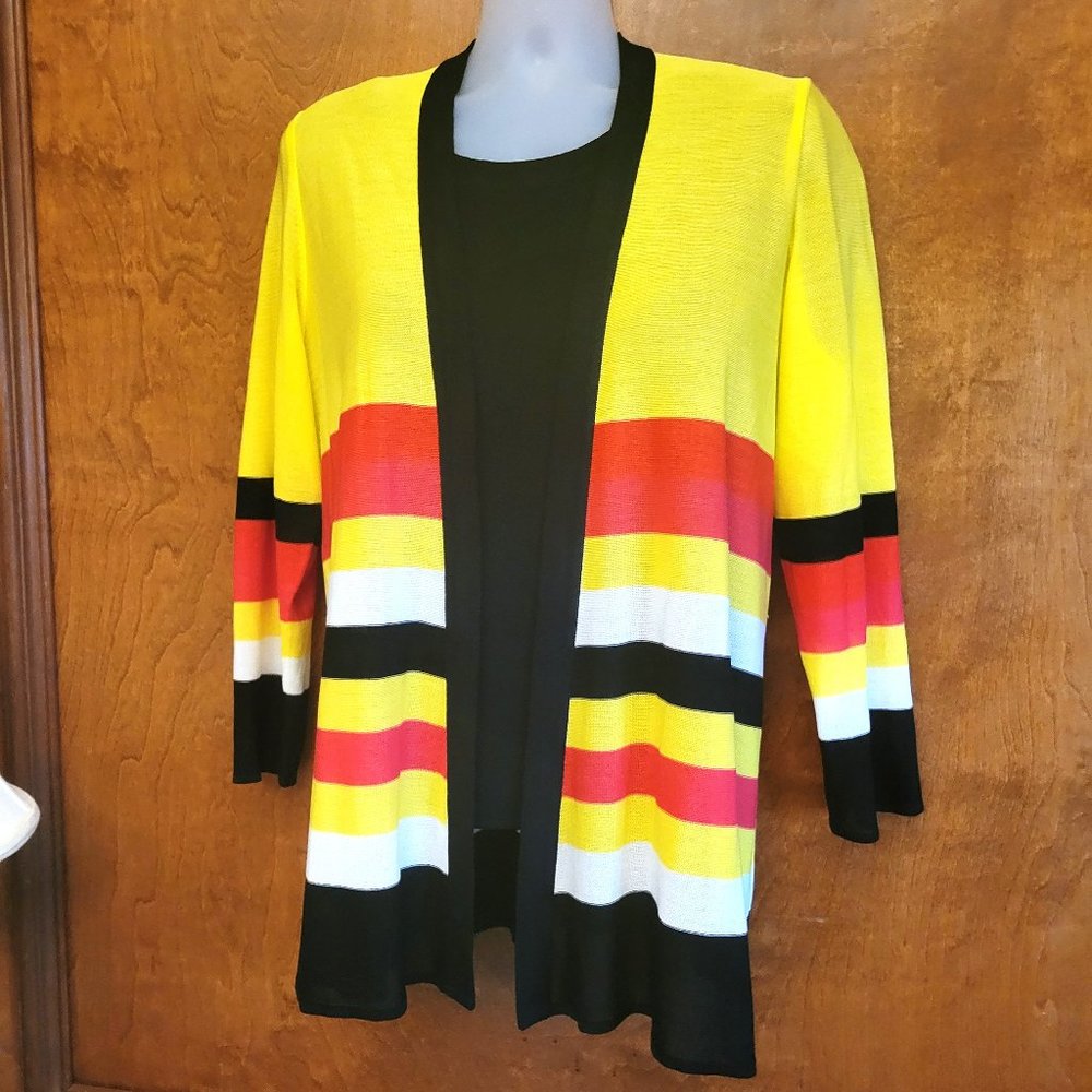 Vibrant Tunic Length Jacket by Misook Like New XL